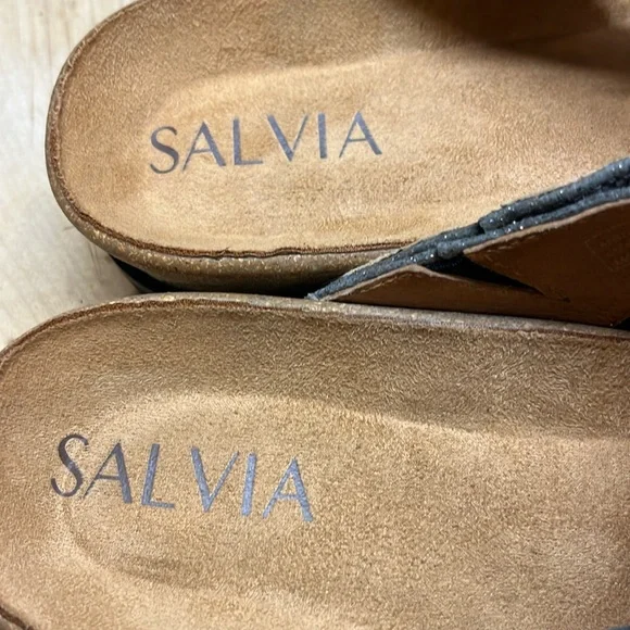 SALVIA Leather/Suede Anoros Sandals in Lizzard Pewter - Picture 4 of 16